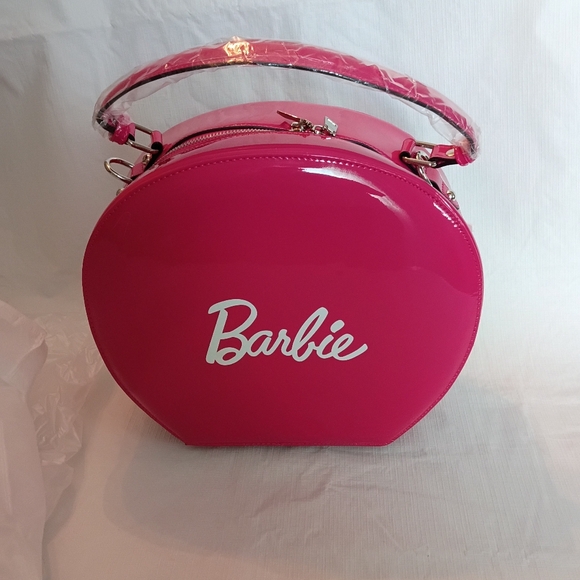 Barbie x Unique Vintage Leatherette Circle Bag Pink Retro Crossbody NWT - Picture 2 of 15